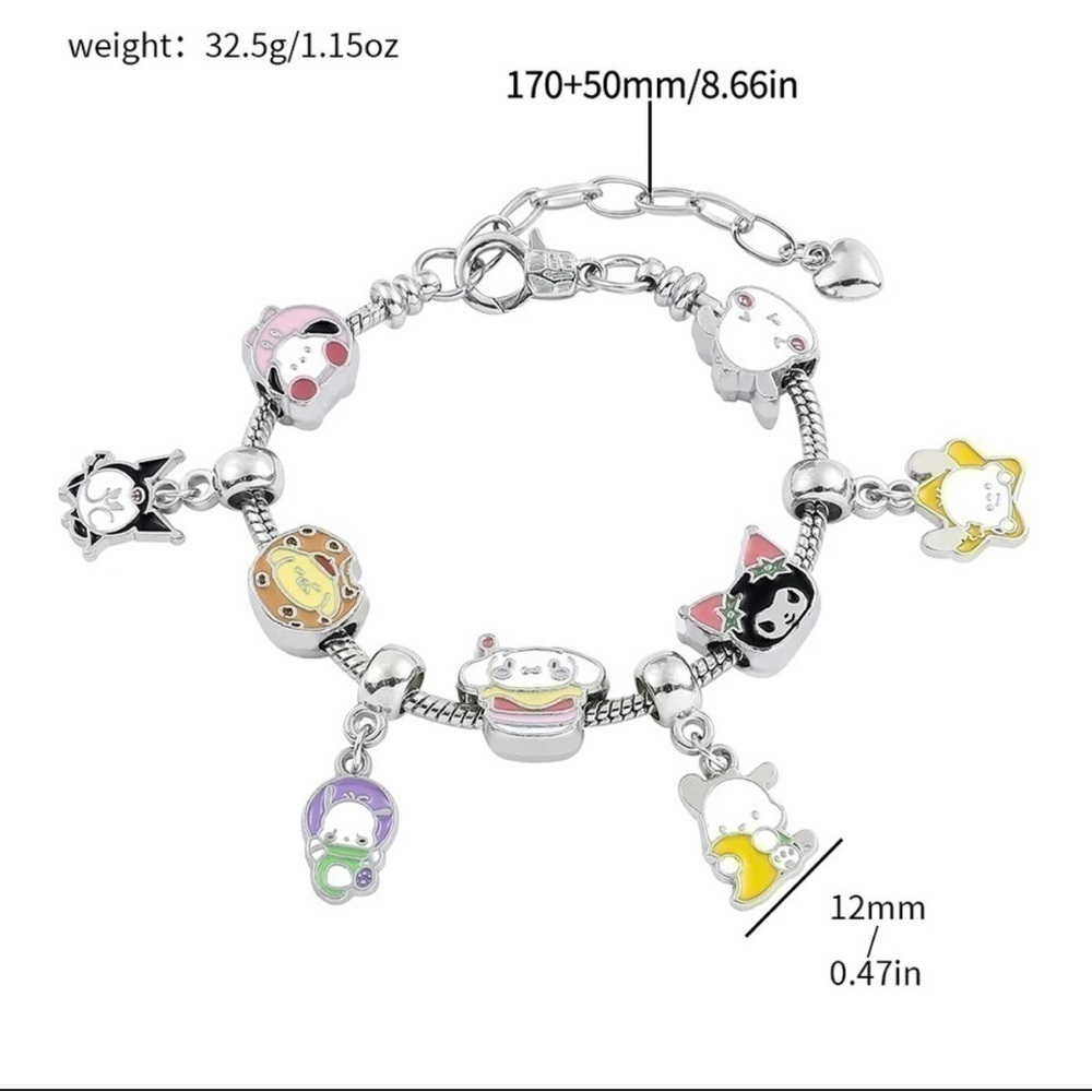 Silver Plated Sanrio Hello Kitty Character Themed Charm Bracelet - Picture 7 of 7